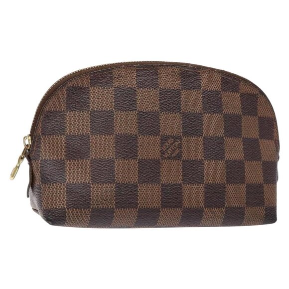LOUIS VUITTON Damier Ebene Pochette Cosmetic PM Pouch N47516 LV Auth 136365 - Picture 1 of 16